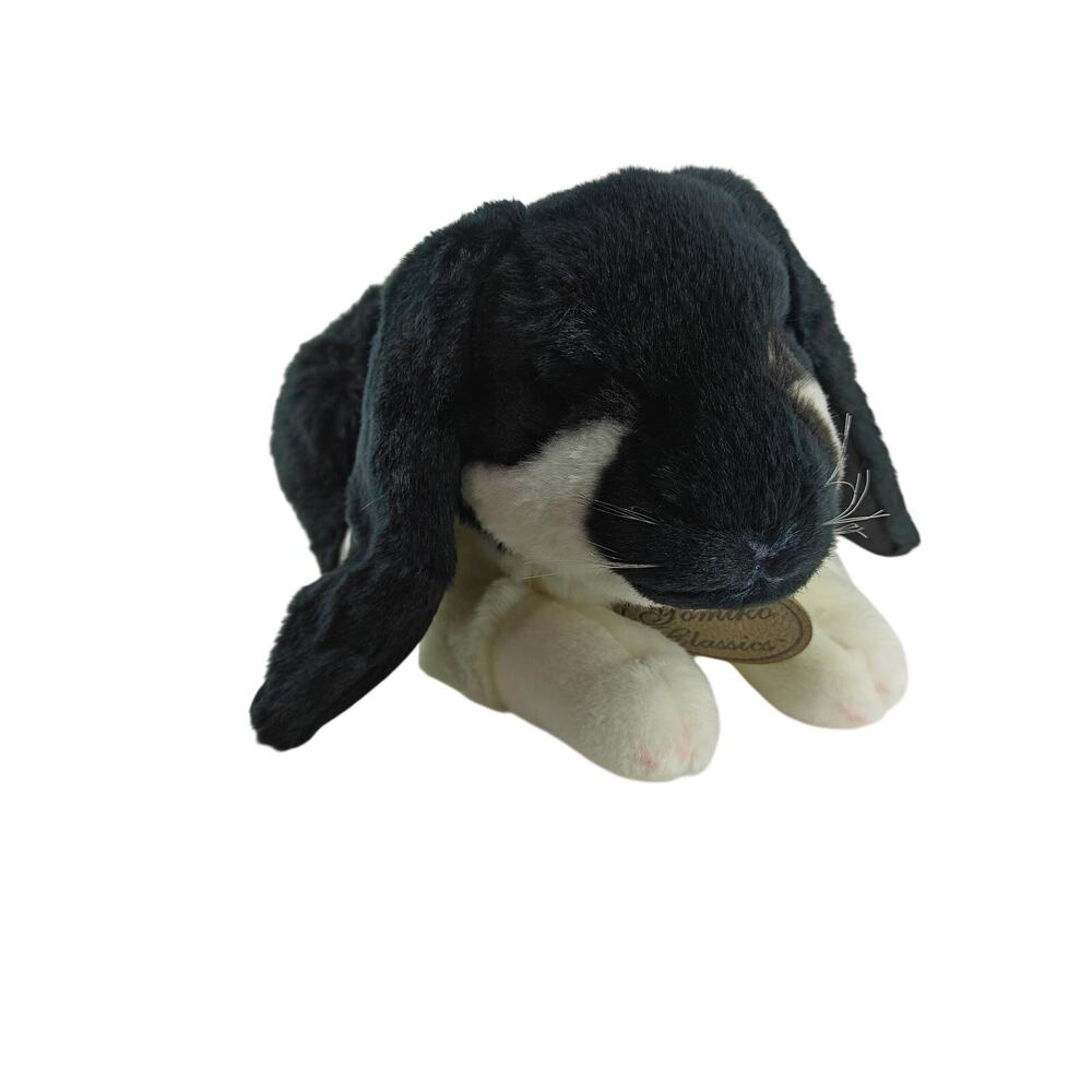 Russ Yomiko Classics Black White Lop Ear Bunny Rabbit Plush 13"